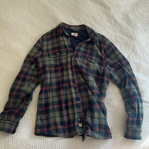 Marine Layer plaid flannel button down. Size: Larger. Between large and XL